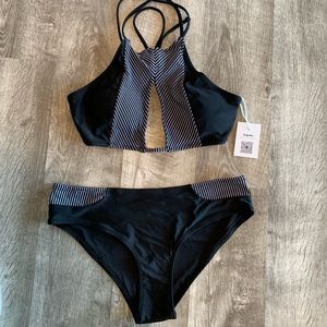 MADE THE CUT STRIPE SPLICING BIKINI